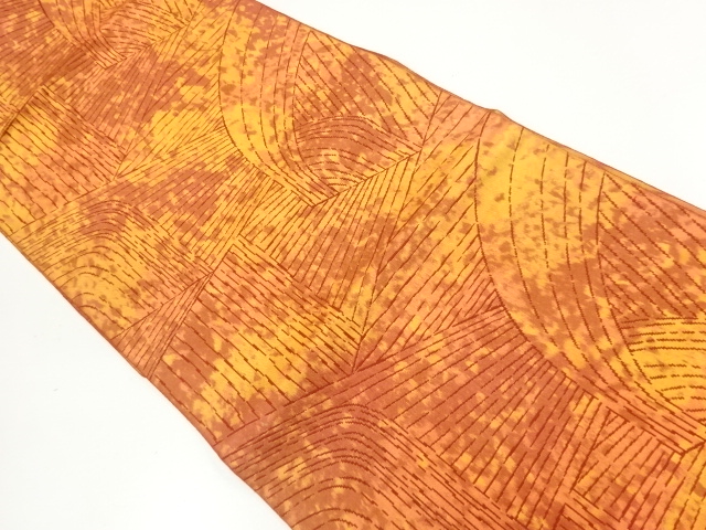 JAPANESE KIMONO / NAGOYA OBI / SILK / WOVEN ABSTRACT PATTERN